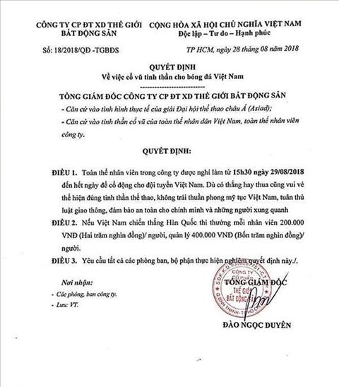 Nhieu doanh nghiep cung cho phep CBNV nghi de co vu cho Olympic Viet Nam.