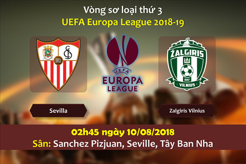 Nhận định Sevilla vs Zalgiris 2h45 ngày 108 Europa League 2019 hình ảnh