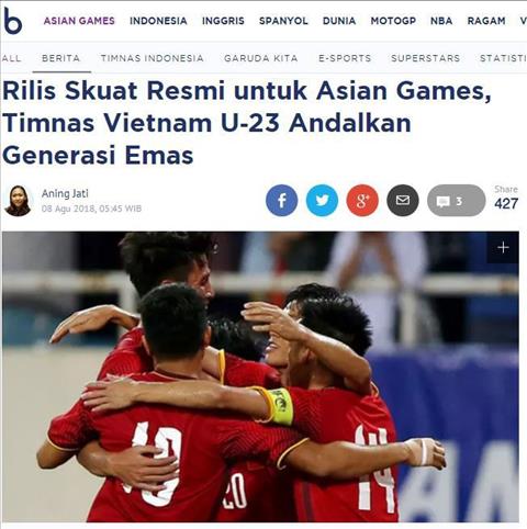 Báo Indonesia đánh giá cao ĐT Olympic Việt Nam tại ASIAD hình ảnh