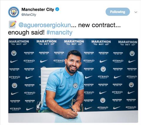 Man City gia hạn hợp đồng với Sergio Aguero hình ảnh