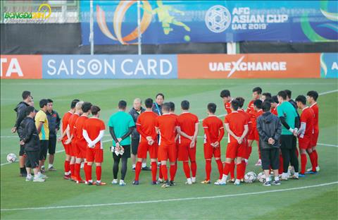 DT Viet Nam tap luyen buoi thu ba tai UAE nham chuan bi cho Asian Cup 2018 vao chieu ngay 6/1.