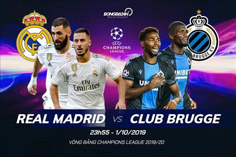 Trực tiếp Real Madrid vs Club Brugge Cúp C1 châu Âu 20192020 hình ảnh