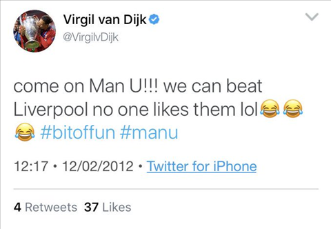 Tiết lộ: Van Dijk từng là fan cuồng MU và ghét Liverpool cay đắng