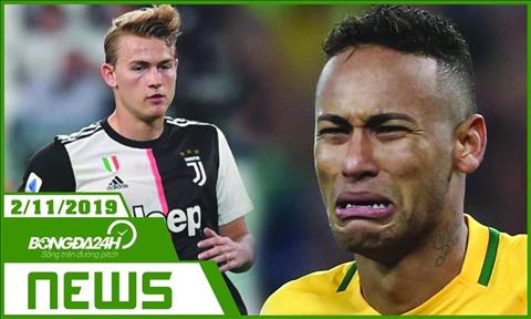 TIN NÓNG bóng đá 24h sáng nay 2/11/2019: De Lig lép vế trước hàng thải của MU, Neymar chuẩn bị ra hầu tòa