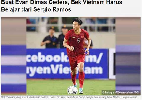 Báo Indonesia: Đoàn Văn Hậu cần phải học hỏi từ Sergio Ramos