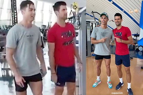 VIDEO: Ronaldo truyền bí kíp bật nhảy cho học trò Novak Djokovic