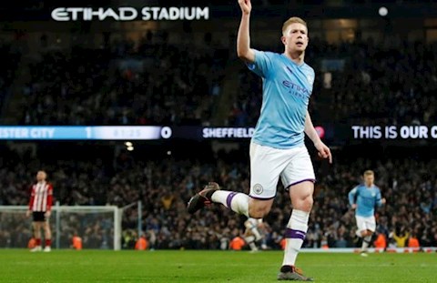 Thống kê Man City 2-0 Sheffield United: Gọi tên De Bruyne!