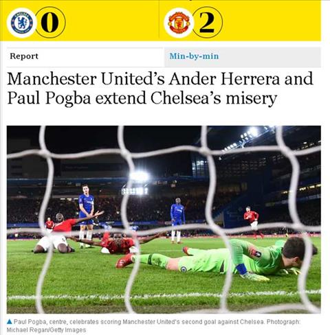 Dư âm Chelsea 0-2 MU Báo Anh khen Pogba, ca ngợi Herrera hình ảnh