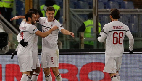 Roma 1-1 AC Milan: Tân binh Piatek tiếp tục nổ súng