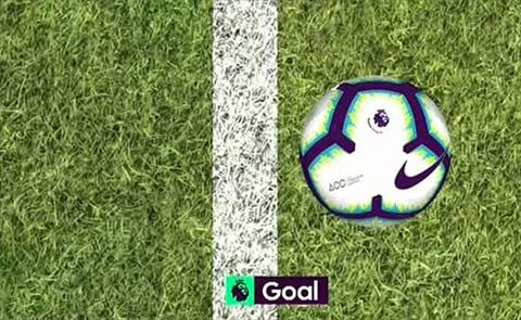 Ban thang cua Aguero trong tran Man City thang Burnley 1-0 o vong 36 den sau khi cong nghe Goal-line xac dinh bong di qua vach voi 29mm. Anh: Sky.