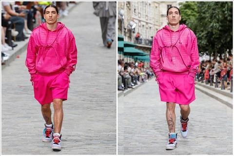 Bellerin diện bộ hồng cánh sen nổi bật trên sàn diễn thời trang