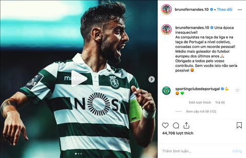 Bruno Fernandes gửi lời chia tay Sporting Lisbon, MU mừng thầm hình ảnh
