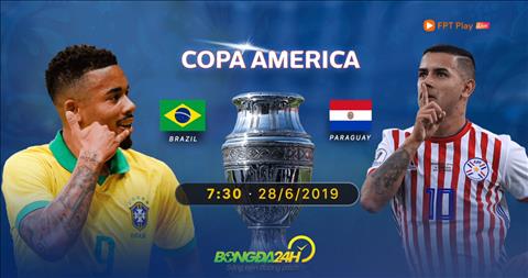 Xem trực tiếp Brazil vs Paraguay tứ kết Copa America trên kênh sóng nào ?