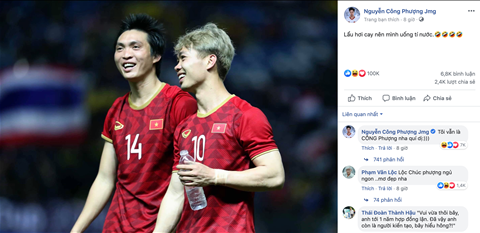 Công Phượng phản ứng sau trận thắng Thái Lan rất hài hước hình ảnh