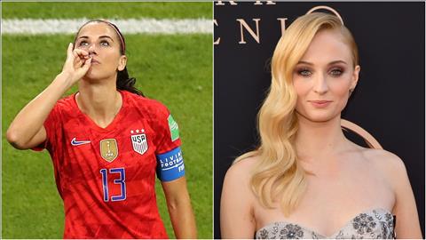 Nu dien vien Sophie Turner bao ve tien dao Alex Morgan