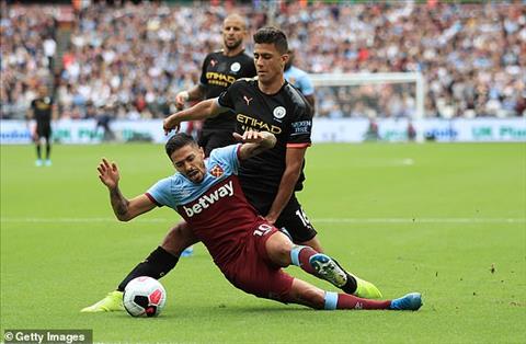 Tinh huong Lanzini nga trong vong cam Man City