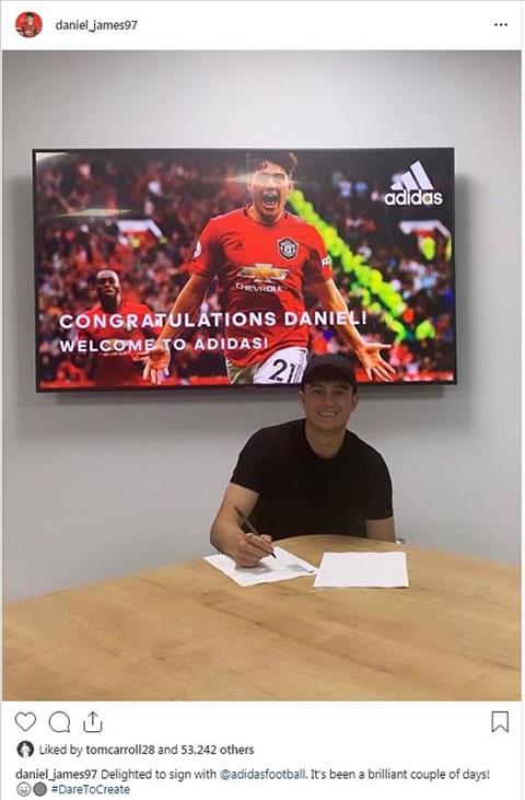 Tiền vệ Daniel James ký hợp đồng với Adidas  hình ảnh