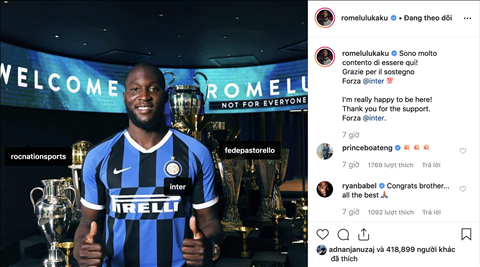 Ra mắt Inter, tiền đạo Romelu Lukaku bắn tiếng Italia nhoay nhoá hình ảnh