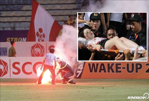 Công an Hà Nội truy tìm người bắn pháo sáng trên sân Hàng Đẫy