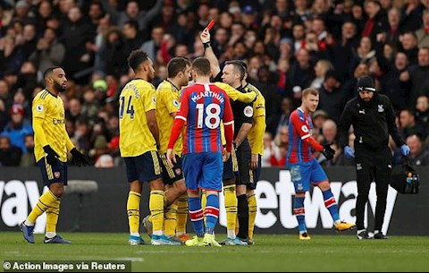 Kết quả Crystal Palace vs Arsenal Aybameyang nhận thẻ đỏ hình ảnh