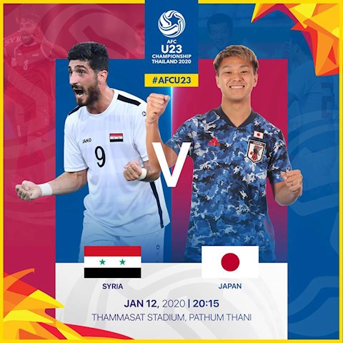 Link xem trực tiếp U23 Syria vs U23 Nhật Bản hôm nay 12/1/2020