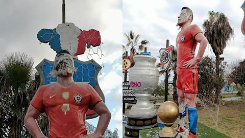 Bức tượng Alexis Sanchez tại quê nhà bị đập phá hình ảnh