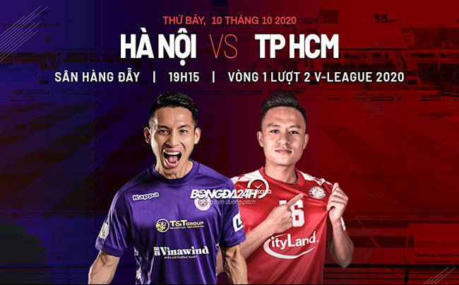 Truc tiep bong da Ha Noi vs TPHCM luot 1 nhom A V-League 2020 19h15 ngay hom nay 10/10