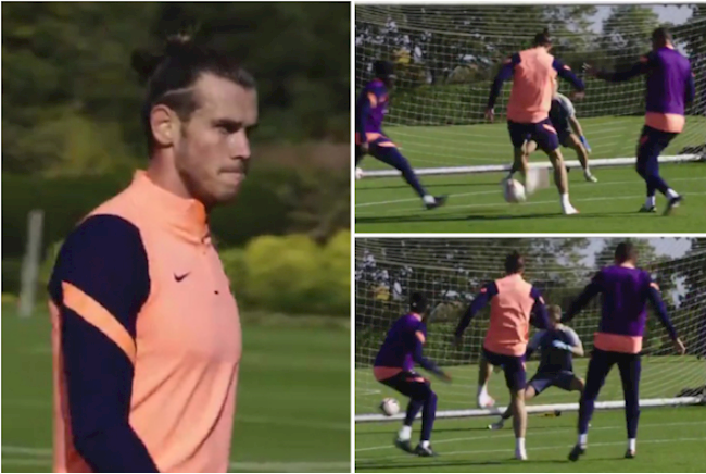 Tiền đạo Gareth Bale lập siêu phẩm trên sân tập hình ảnh