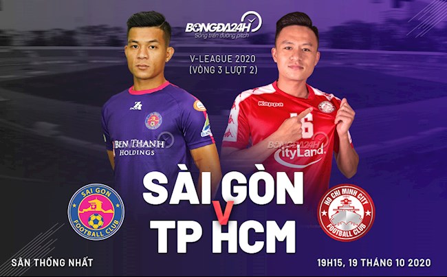 Truc tiep bong da Sai Gon vs TPHCM vong 3 nhom A V-League 2020 luc 19h15 ngay hom nay 19/10