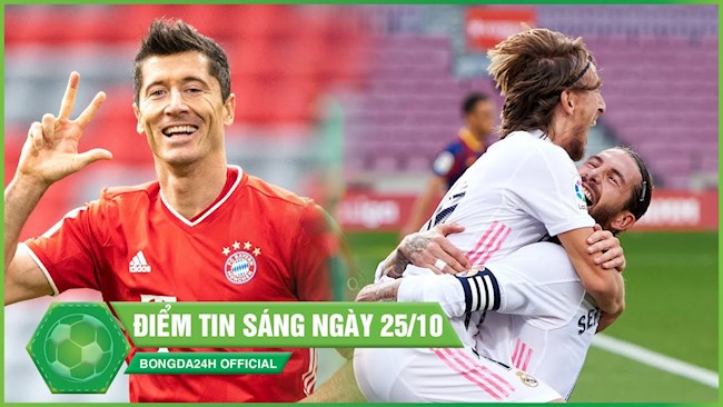 ĐIỂM TIN SÁNG 25/10: Real đánh sập pháo đài Camp Nou; Lewandowski lên đồng, Bayern hạ sát đối thủ