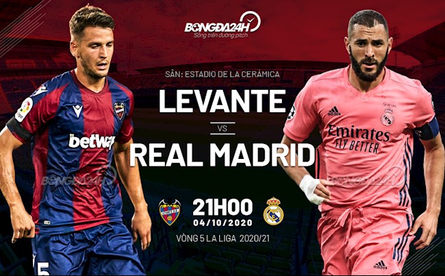 Truc tiep bong da Levante vs Real Madrid vong 4 La Liga 2020/21 luc 21h00 ngay hom nay 4/10