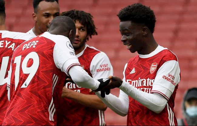 Arsenal vs Sheffield Saka va Pepe