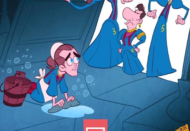 Biếm họa: Khi Griezmann phải làm... hầu gái cho Messi