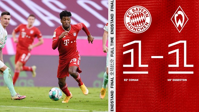Video tổng hợp: Bayern Munich 1-1 Bremen (Vòng 8 Bundesliga 2020/21)