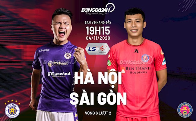 Truc tiep bong da Ha Noi vs Sai Gon luot 6 nhom A V-League 2020 luc 19h15 ngay hom nay 4/11