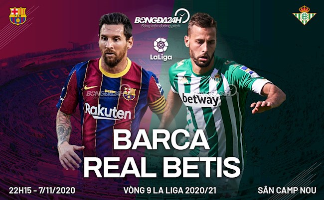 Truc tiep bong da Barca vs Betis vong 9 La Liga 2020/21 luc 22h15 ngay hom nay 7/11