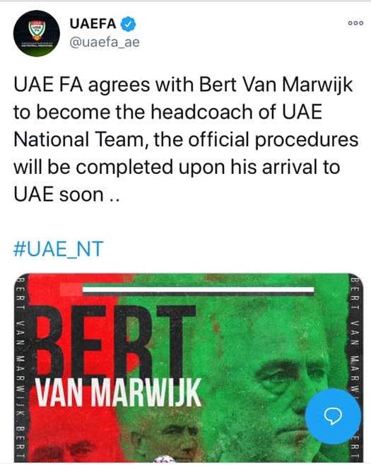 LĐBĐ UAE công bố HLV trưởng mới Bert van Marwijk  hình ảnh