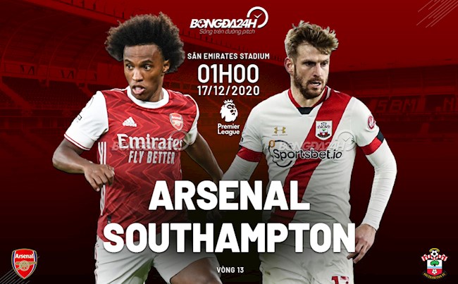 Trực tiếp bóng đá Arsenal vs Southampton Ngoại hạng Anh 2020