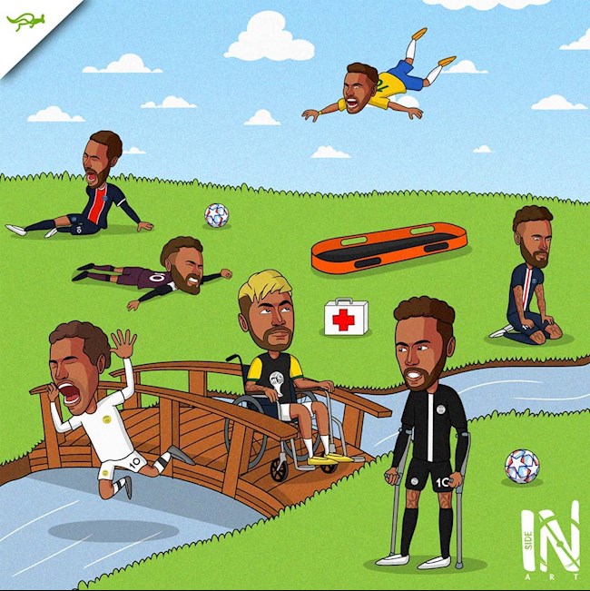 Biếm họa 1001 kiểu chấn thương của Neymar hình ảnh 3