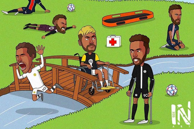 Biếm họa: 1001 kiểu chấn thương của Neymar