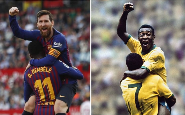 Pele tên tiếng khi tiền đạo Messi cân bằng kỷ lục hình ảnh