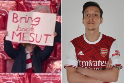 Vừa được trở lại sân Emirates, CĐV Arsenal đã nhắc đến Mesut Ozil