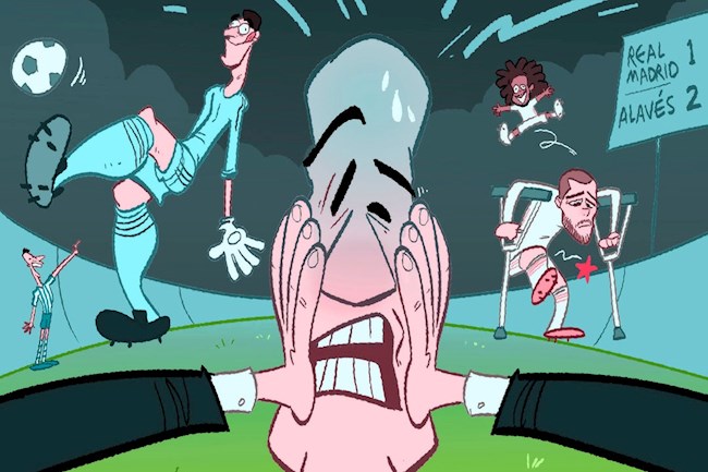 Biếm họa: Zidane khóc thét vì Real Madrid