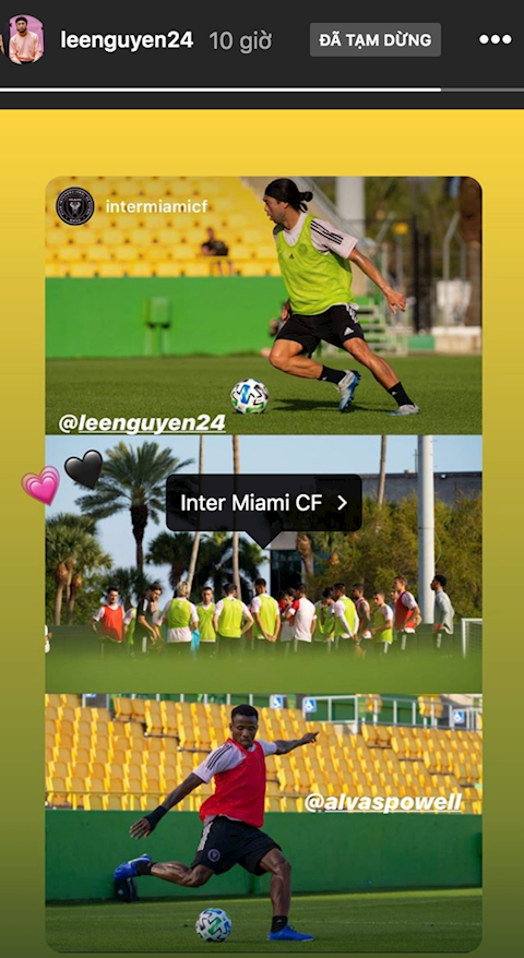 Lee Nguyễn vẫn tập luyện bình thường cùng Inter Miami hình ảnh