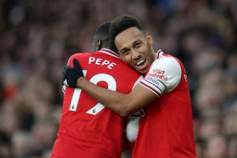 Arsenal 3-2 Everton Aubameyang va Pepe