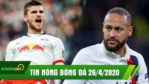 TIN NÓNG BÓNG ĐÁ 26/4 | Werner trên đường gia nhập Liverpool | Neymar trầm cảm vì thiếu bóng đá