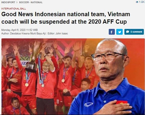 Báo Indonesia nhắc nhở HLV Park Hang Seo bị treo giò tại AFF Cup hình ảnh