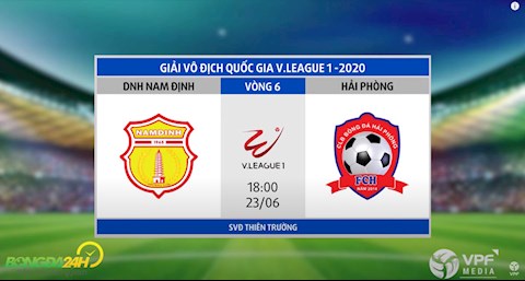 Link xem truc tiep tran dau bong da Nam Dinh vs Hai Phong vong 6 V-League 2020 chieu toi nay