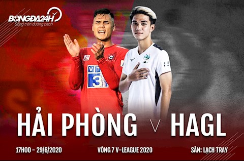 Truc tiep bong da Hai Phong vs HAGL 17h00 ngay 29/6 vong 7 V-League 2020