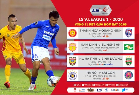 Cap nhat ket qua bong da Viet Nam vong 7 V-League chieu toi hom nay 30/6